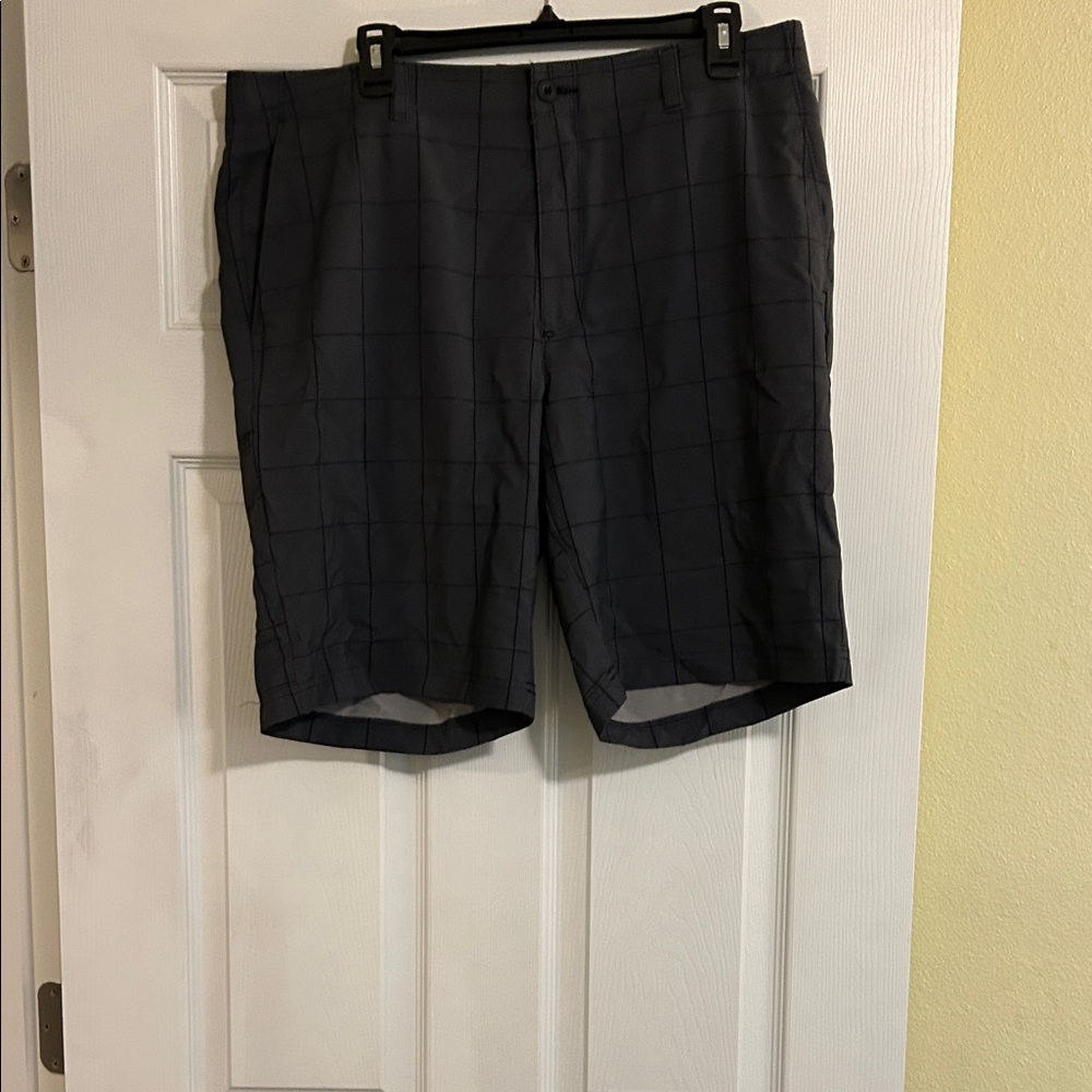 PGA Tour Men's Dark Gray Checkered Shorts